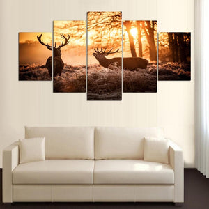 Framed 5 Panels - Deer