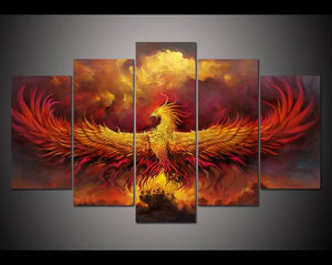 Framed 5 Panels - Phoenix