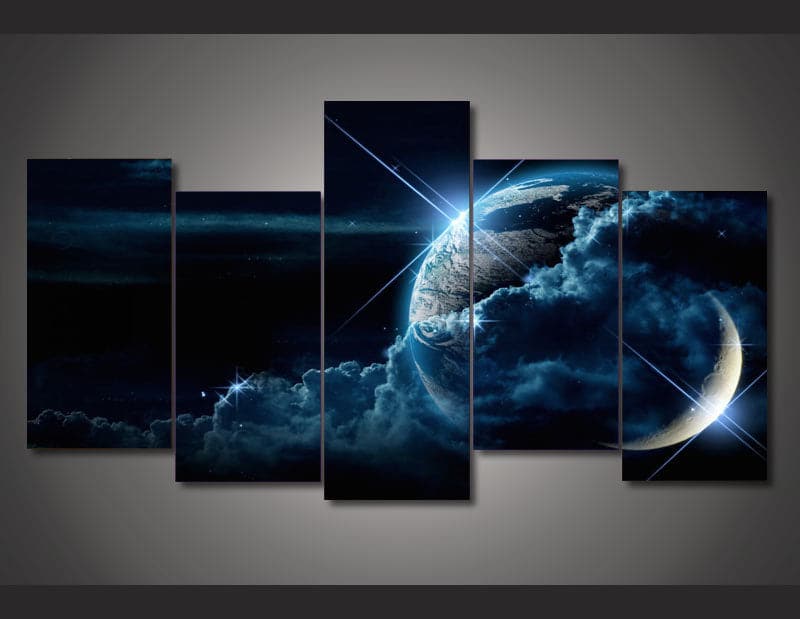 Framed 5 Panels - Earth