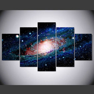 Framed 5 Panels - Galaxy