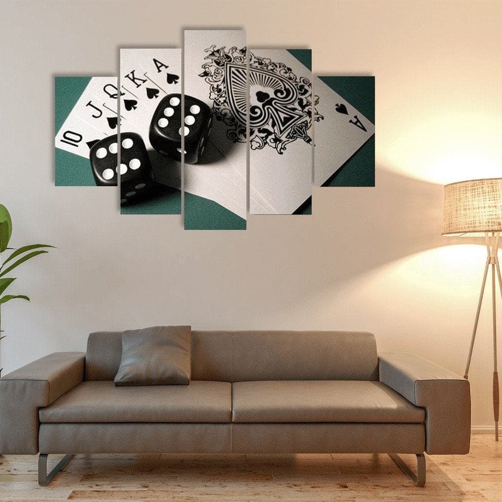 Pine Stretched  Framed 5 Panels - Game