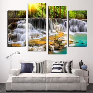 Framed 4 Panels - Waterfall