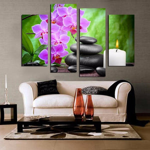 Framed 4 Panels - Flower