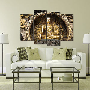 Framed 4 Panels - Buddha