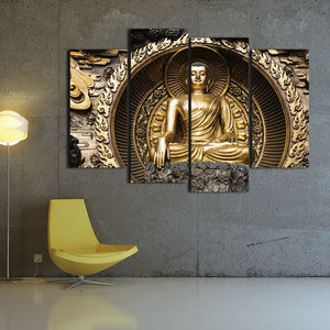 Framed 4 Panels - Buddha