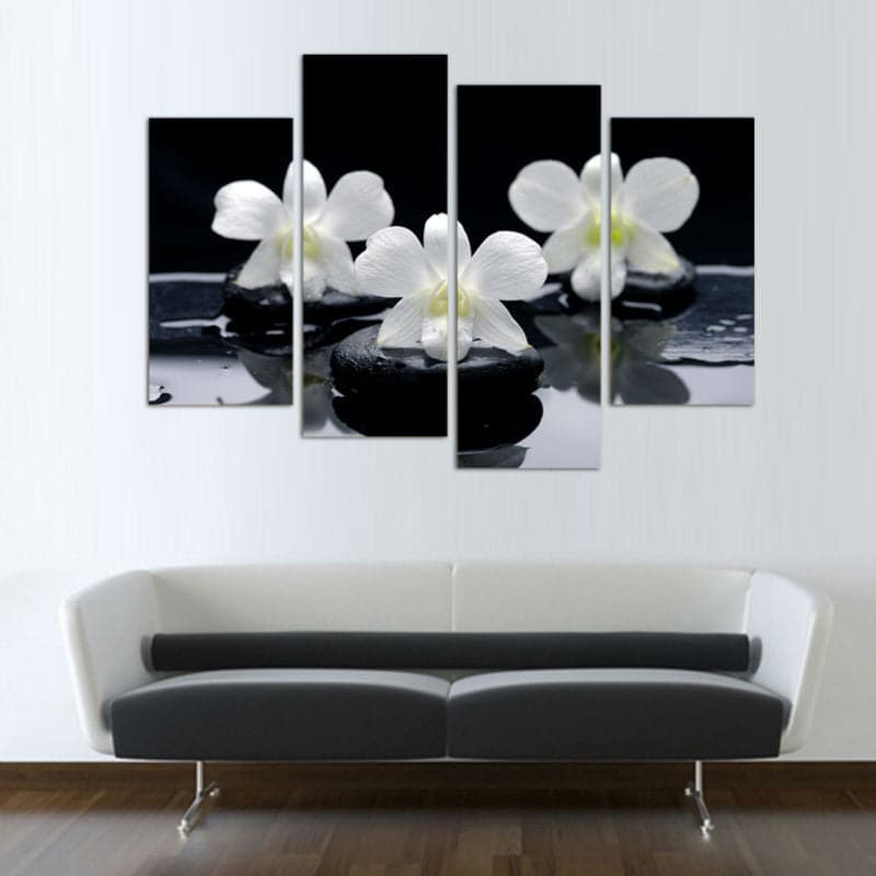 Framed 4 Panels - Flower