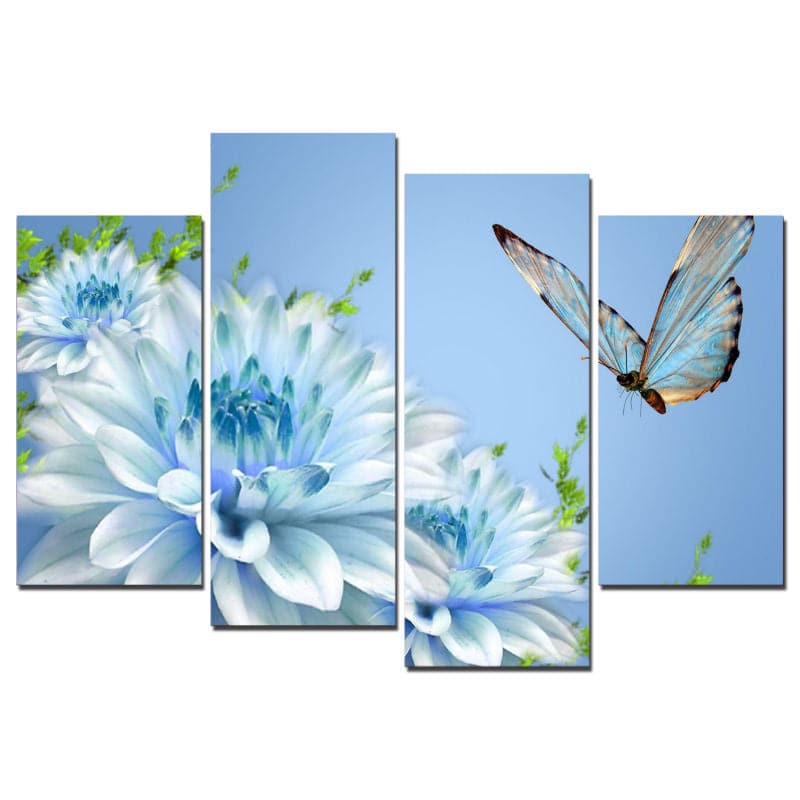 Framed 4 Panels - Butterfly