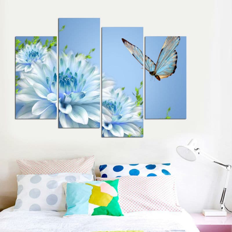 Framed 4 Panels - Butterfly