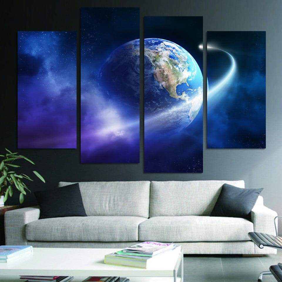 Framed 4 Panels - Earth