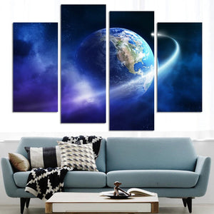 Framed 4 Panels - Earth