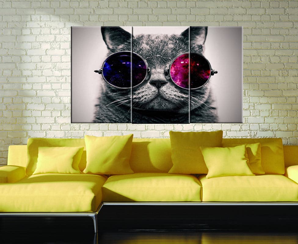 Framed 3 Panels - Cat