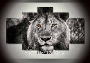 Framed 5 Panels - Lion