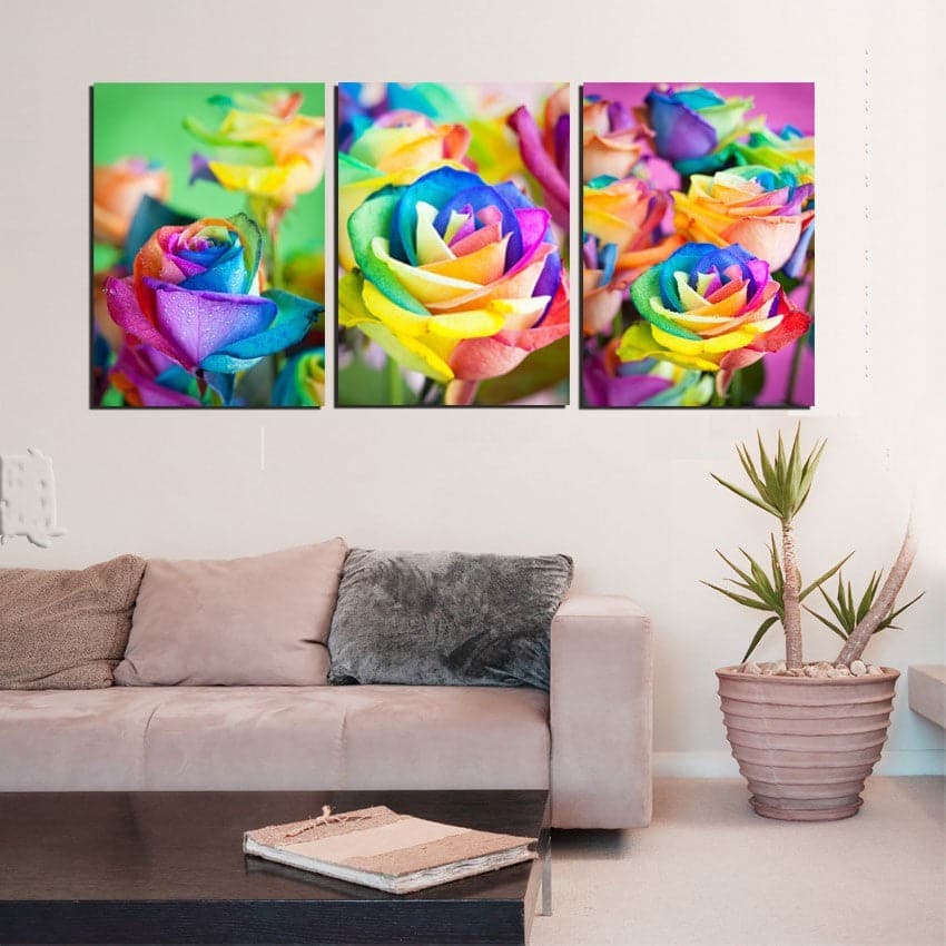 Framed 3 Panels - Flower