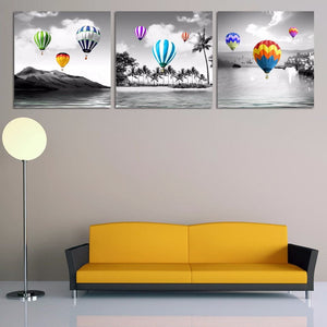 Framed 3 Panels - Hot Air Balloon