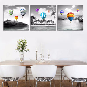 Framed 3 Panels - Hot Air Balloon