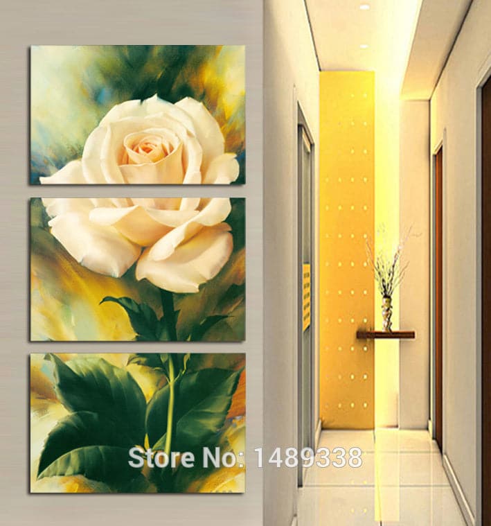 Framed 3 Panels - Rose
