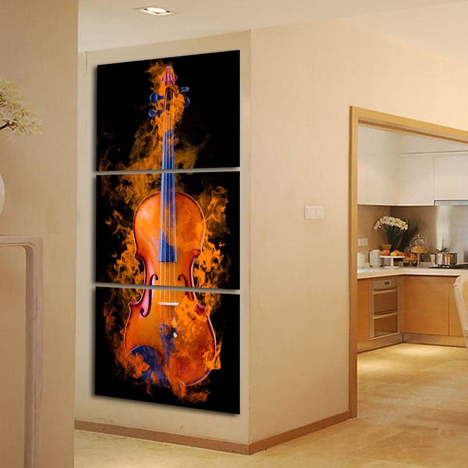 Framed 3 Panels - Guitar