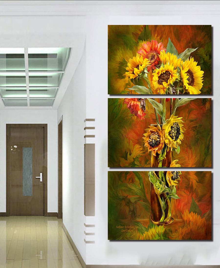 Framed 3 Panels - Flower