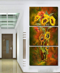 Framed 3 Panels - Flower