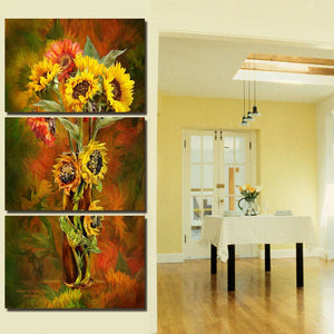 Framed 3 Panels - Flower