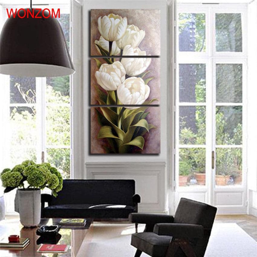 Framed 3 Panels - Flower