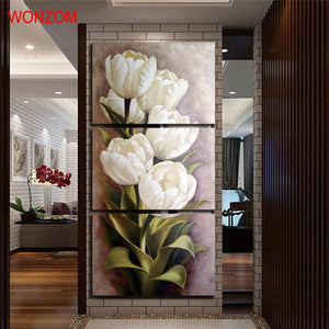 Framed 3 Panels - Flower