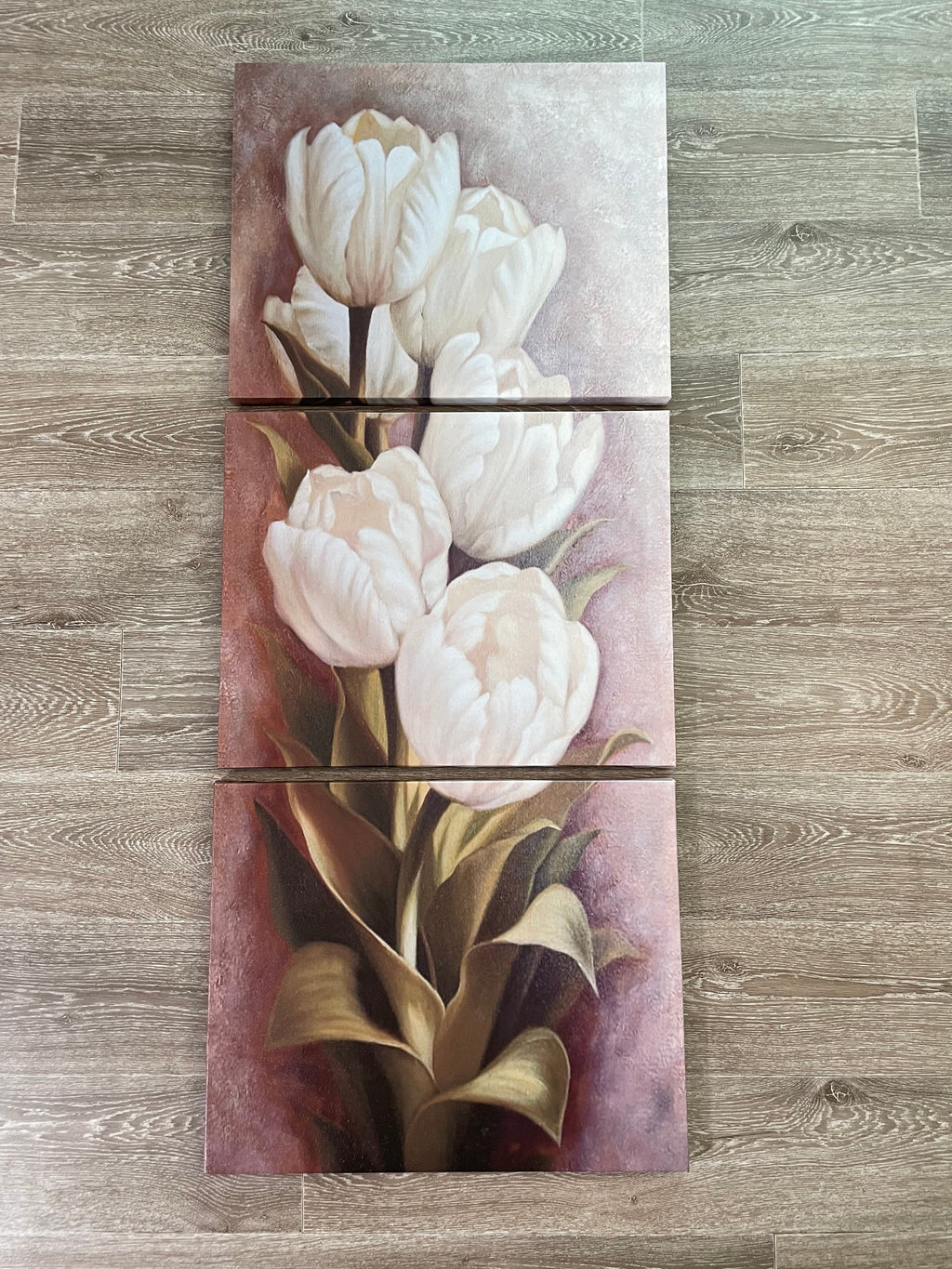 Pine Stretched  Framed 3 Panels - Finished Products - Flower