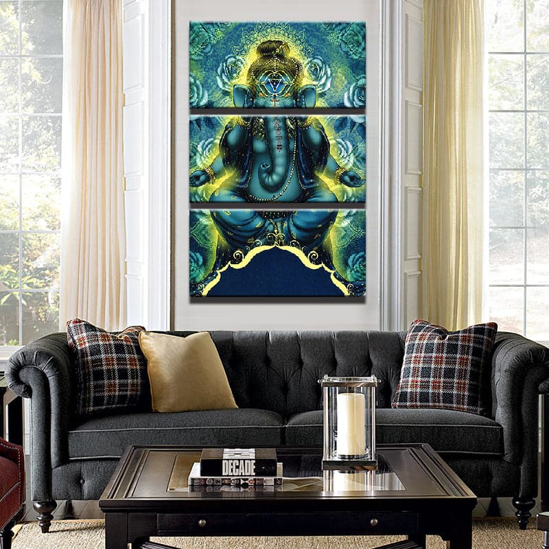 Framed 3 Panels - Ganesha