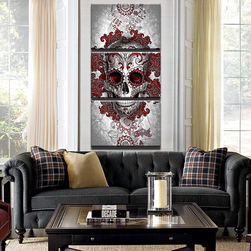 Framed 3 Panels - Skull
