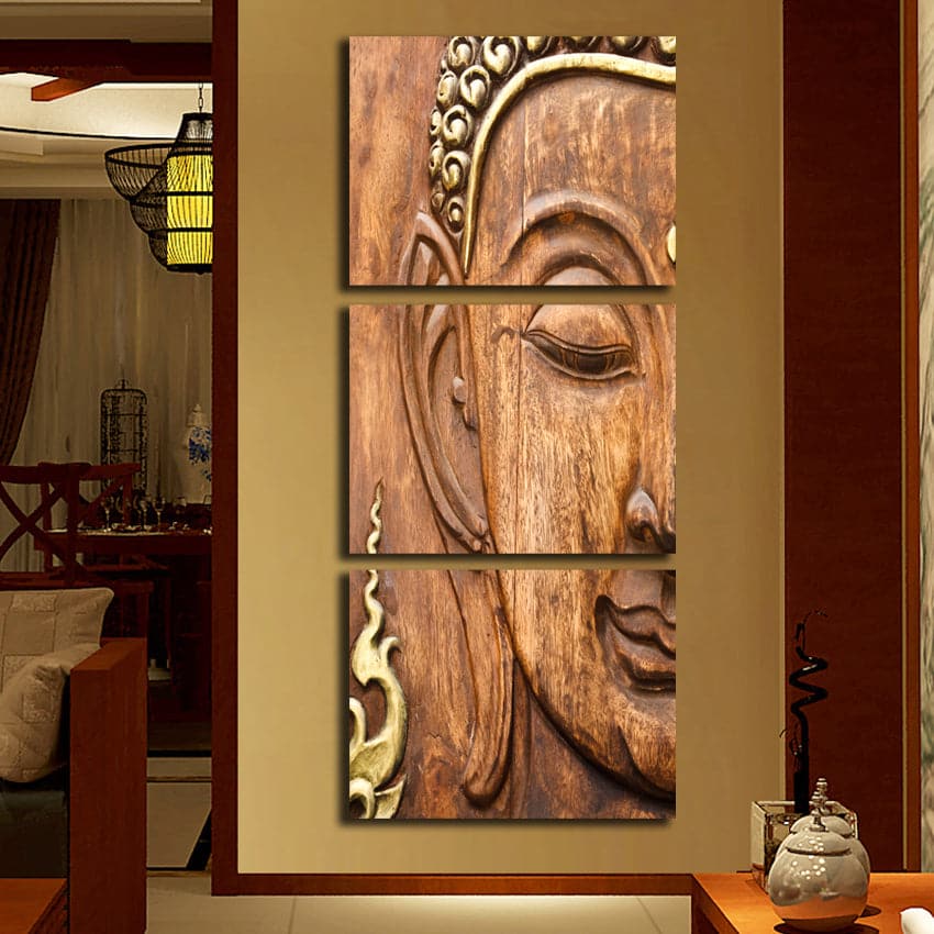 Framed 3 Panels - Buddha