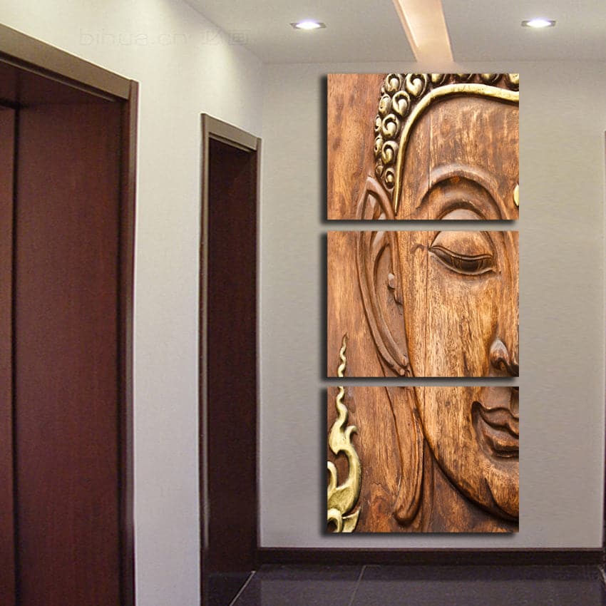 Framed 3 Panels - Buddha