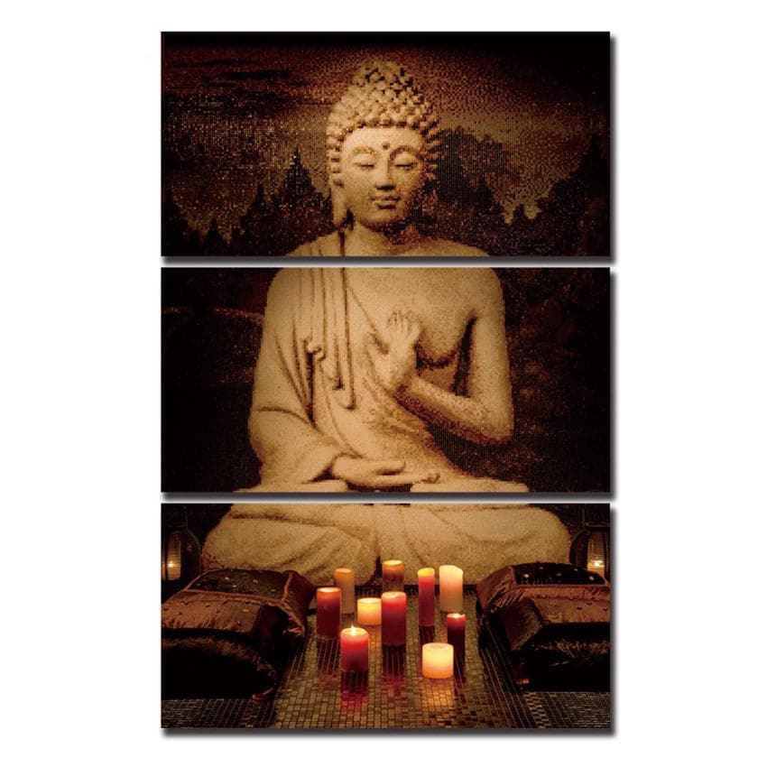 Framed 3 Panels - Buddha