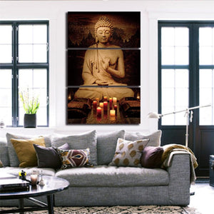 Framed 3 Panels - Buddha