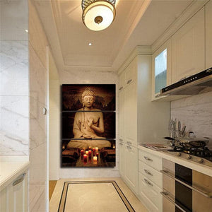 Framed 3 Panels - Buddha
