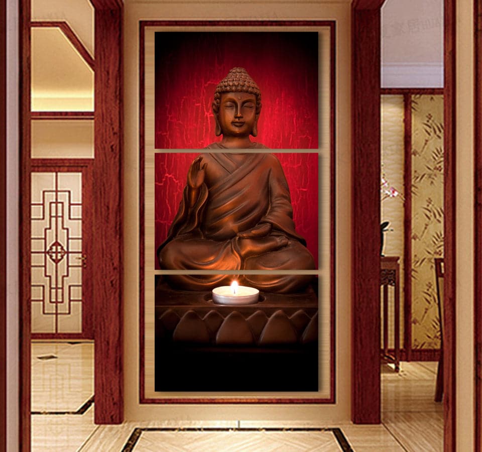 Framed 3 Panels - Buddha