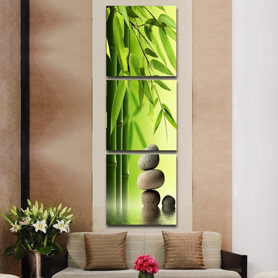 Framed 3 Panels - Bamboo