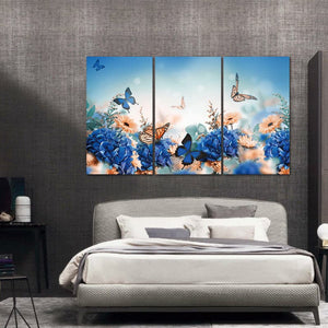 Framed 3 Panels - Butterflies