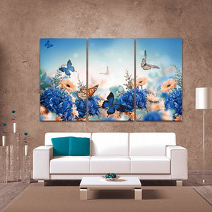 Framed 3 Panels - Butterflies