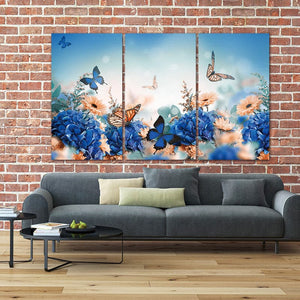 Framed 3 Panels - Butterflies