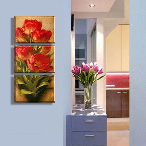 Framed 3 Panels - Flower