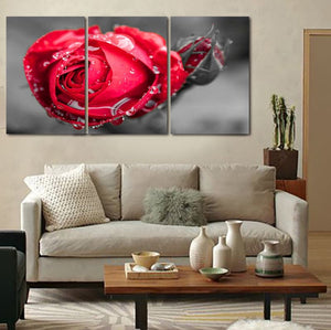 Framed 3 Panels - Rose