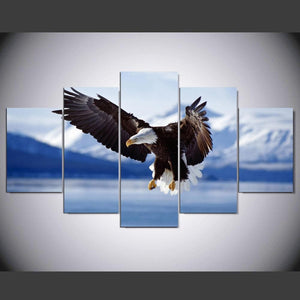 Framed 5 Panels - Eagle