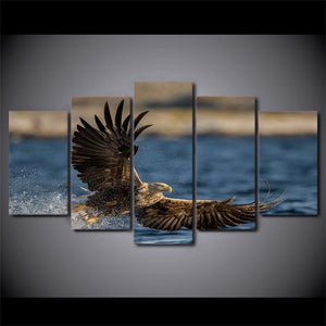 Framed 5 Panels - Eagle