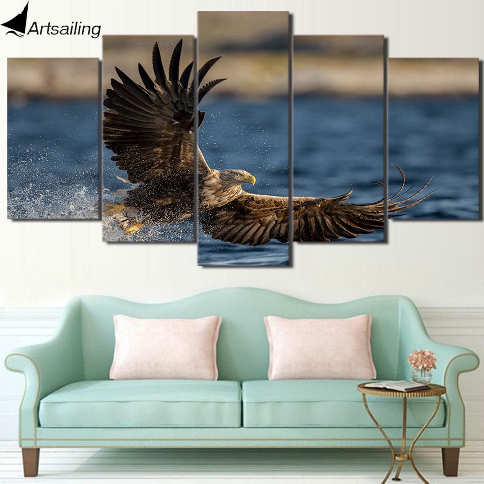 Framed 5 Panels - Eagle