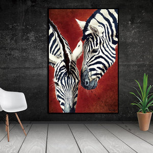 Framed 1 Panel - Zebras