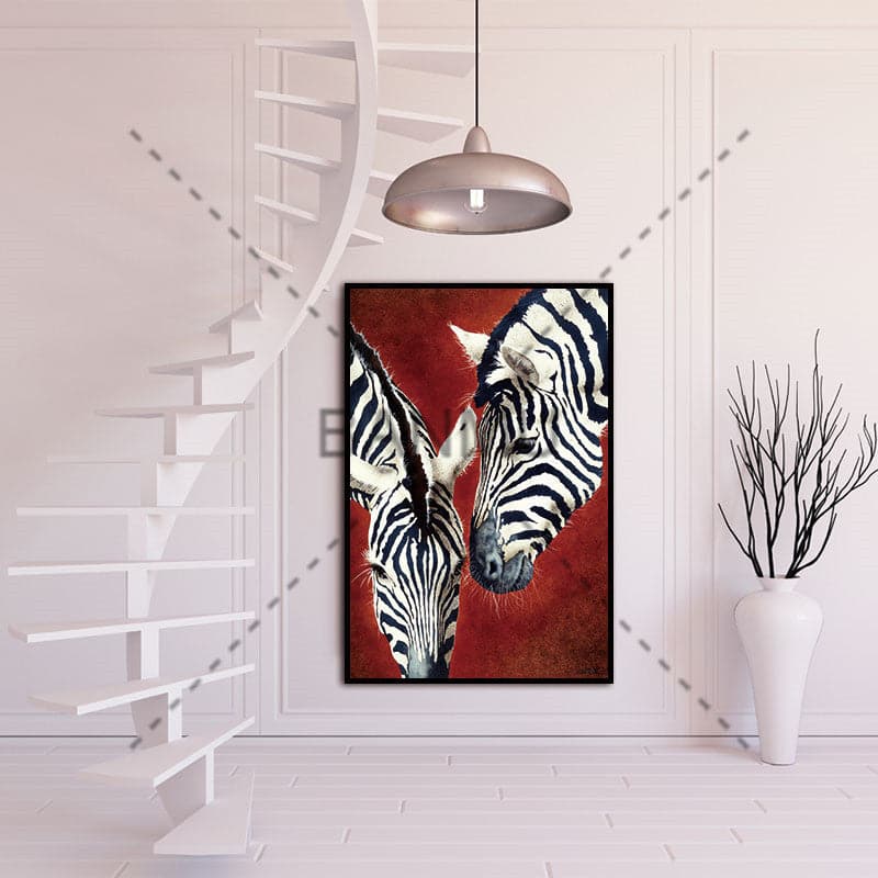 Framed 1 Panel - Zebras