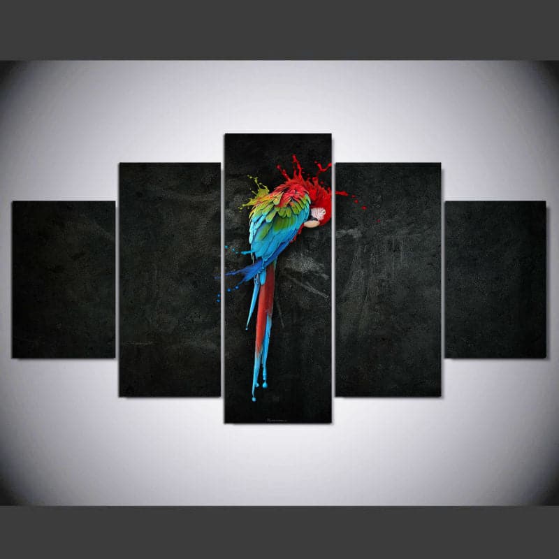 Framed 5 Panels - Parrot