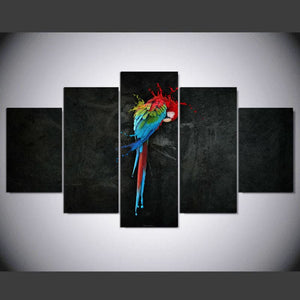 Framed 5 Panels - Parrot