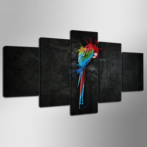 Framed 5 Panels - Parrot
