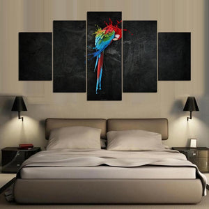 Framed 5 Panels - Parrot